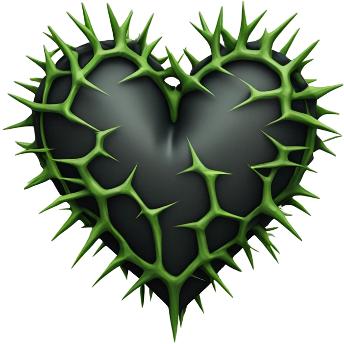 Black heart with green thorns around it emoji