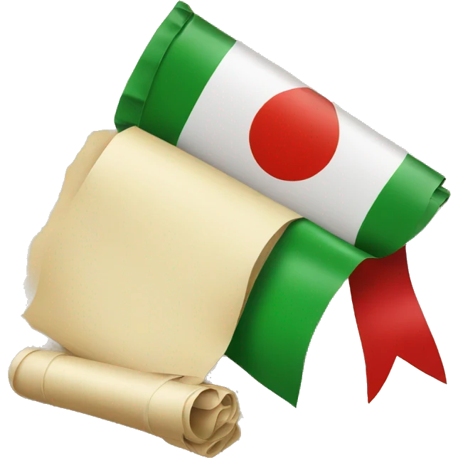 italian flag and diploma emoji
