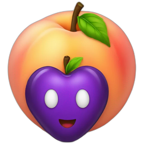 Peach with eggplant next to it emoji
