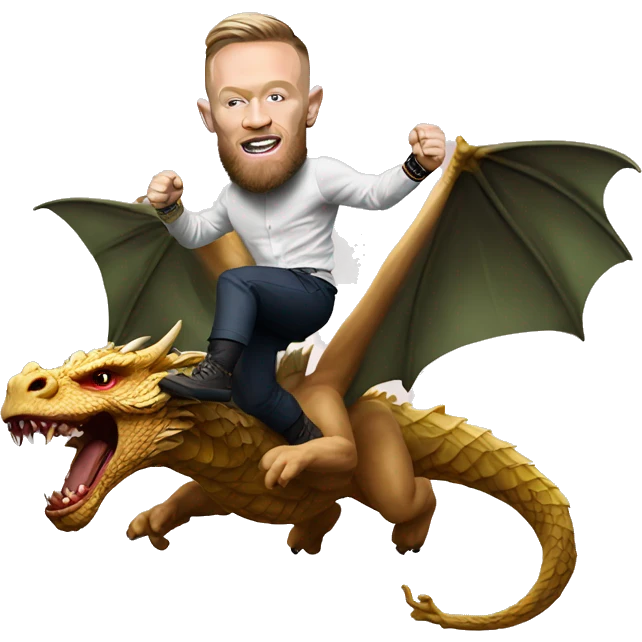 Conor mcgregor on a flying dragon emoji