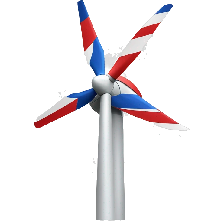 Wind turbine in usa flag colors emoji