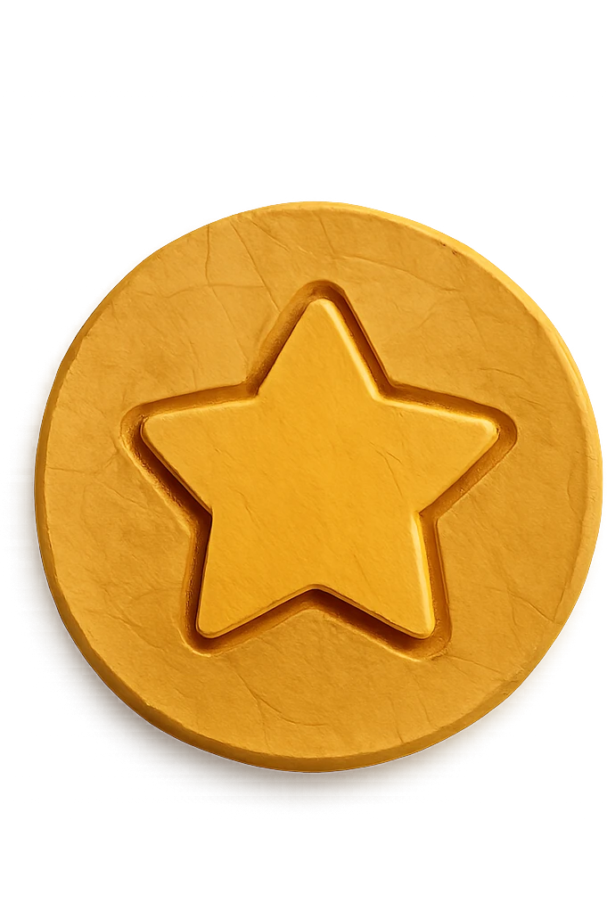 dalgona candy with star shape emoji