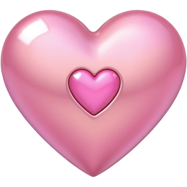 gold heart with one mini pink heart inside of it  emoji