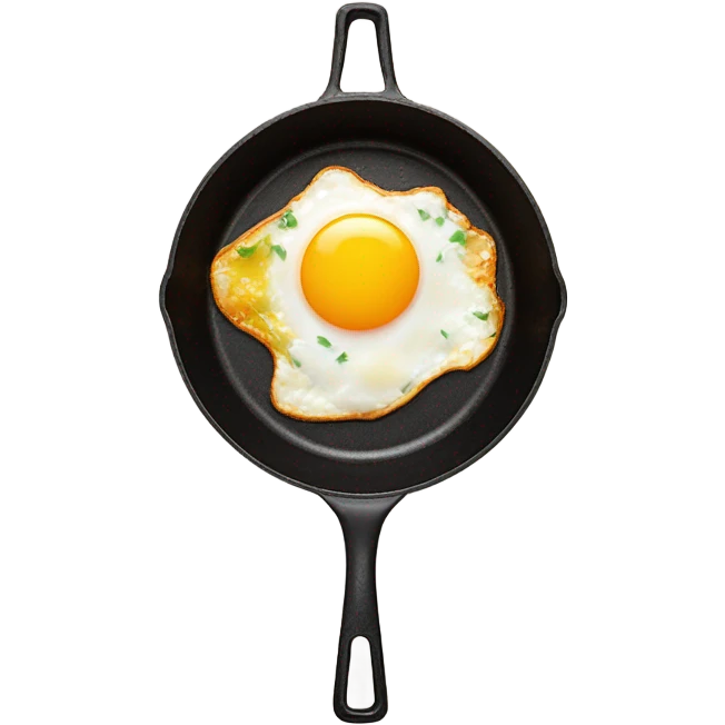 one fried egg in a lodge pan emoji