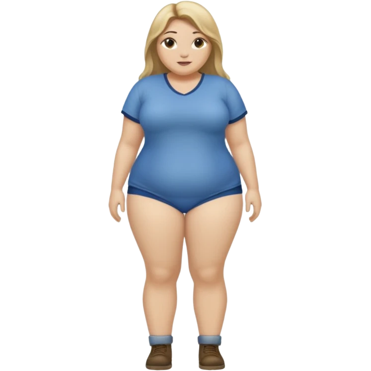 Full body nude plus size long hair dirty blonde pubic hair emoji
