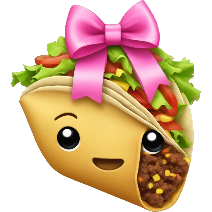 Taco with pink bow emoji