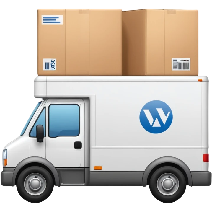 A delivery truck with boxes on the side, representing logistics, warehousing, and procurement. emoji