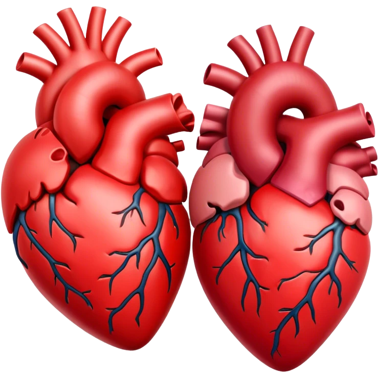 Two anatomical hearts emoji