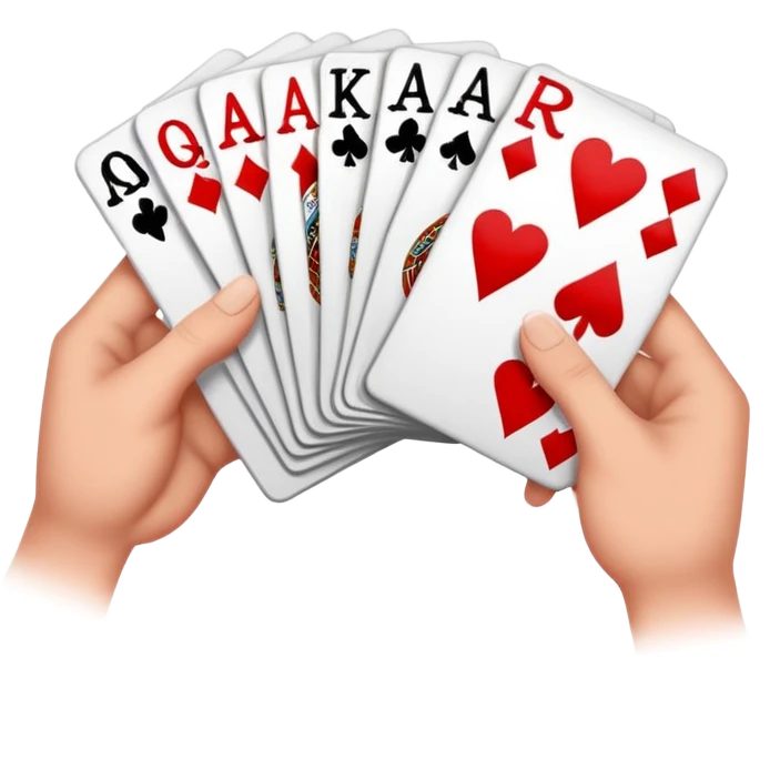 Canasta card game with a red and black canasta and player hands emoji