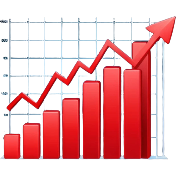 gráfico de ventas color rojo  emoji