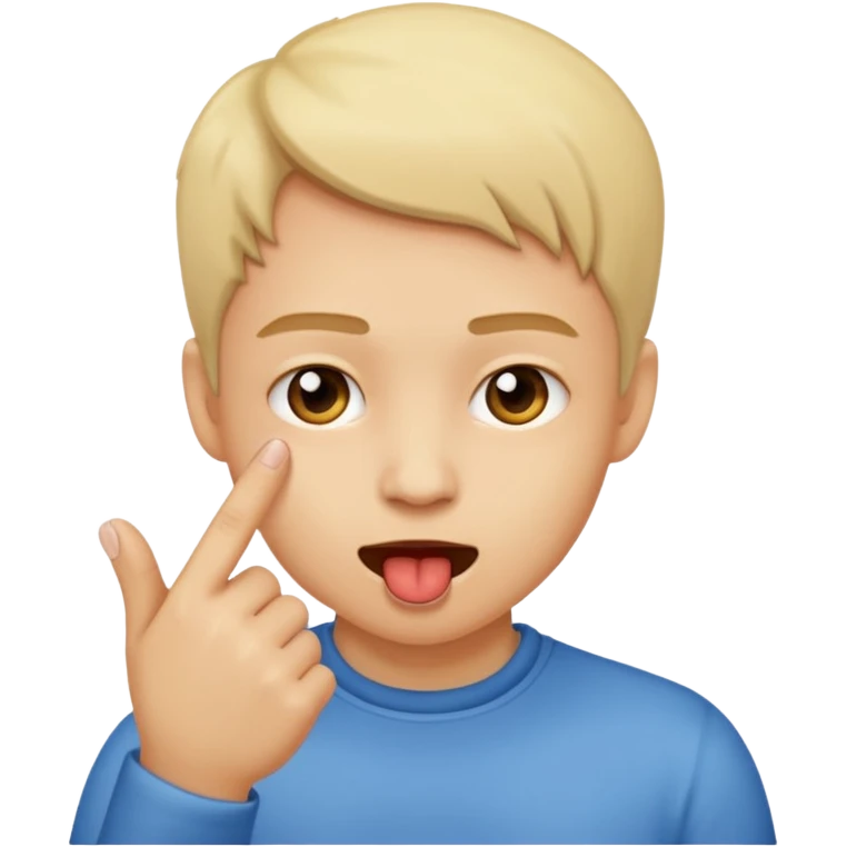 Persona mordiéndose el dedo índice coquetamente  emoji