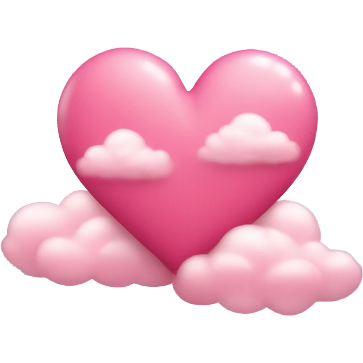 Corazón rosa con nubes  emoji