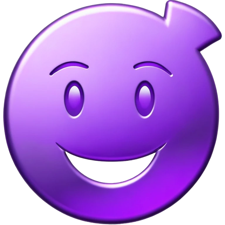 Purple token or coin with a capital letter T and a smiling face emoji