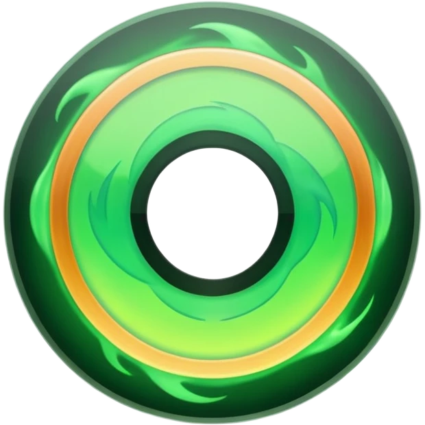 A minimalist CD disc with subtle green flames, glowing effect, variation 2 emoji
