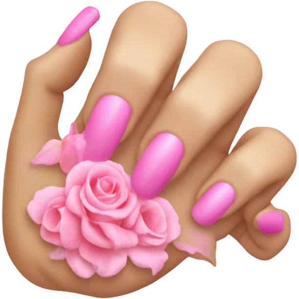 Doigt d’honneur ongles rose emoji