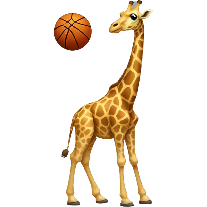Giraffe playing basketball  emoji