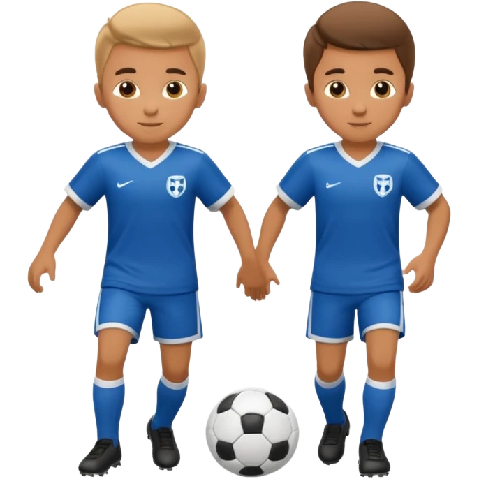 two brothers playings soccer emoji