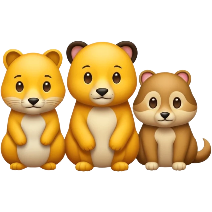 animal group with one male and two females emoji