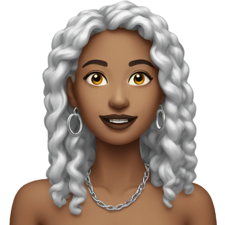 silver chunky hoop earrings emoji