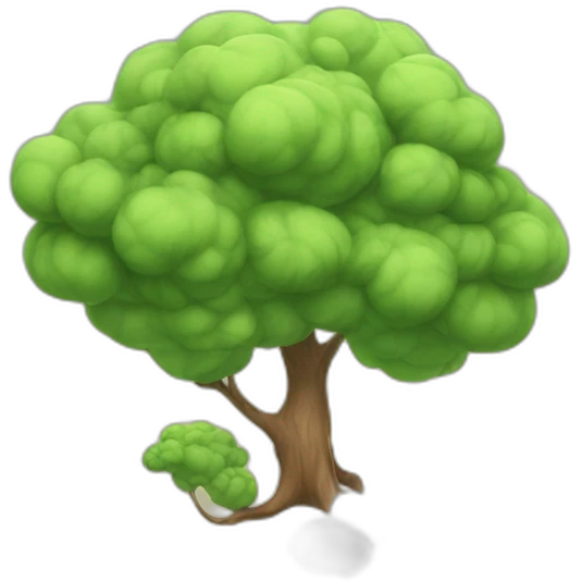 Cloud farting on tree emoji