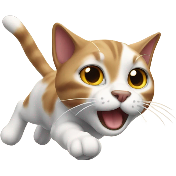 The cat, jumping really hot emoji