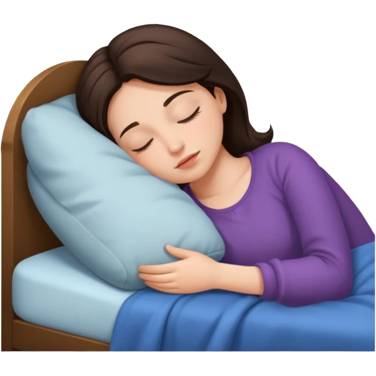 Brunette girl sleeping emoji