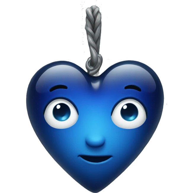 Dark blue glass heart  emoji