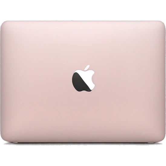 MacBook Air with a light pink cover emoji