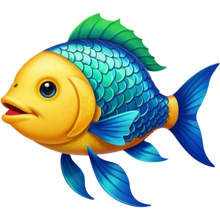 A fish holding a plant with its mouth emoji