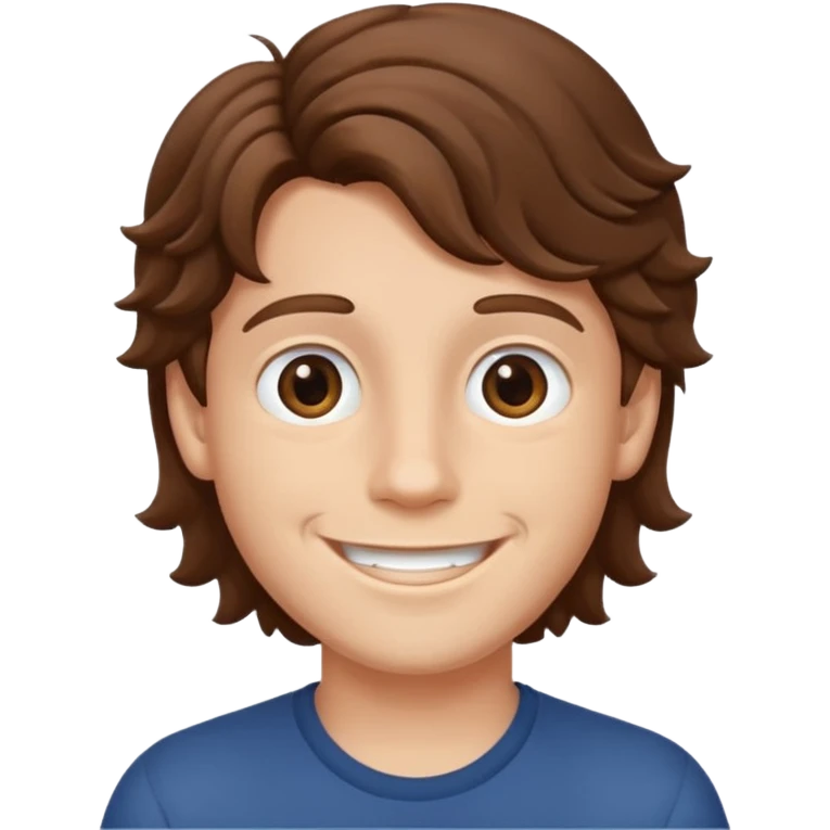 a boy with wavy brown hair emoji