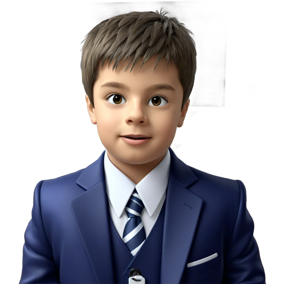 boy in striped necktie indoors emoji