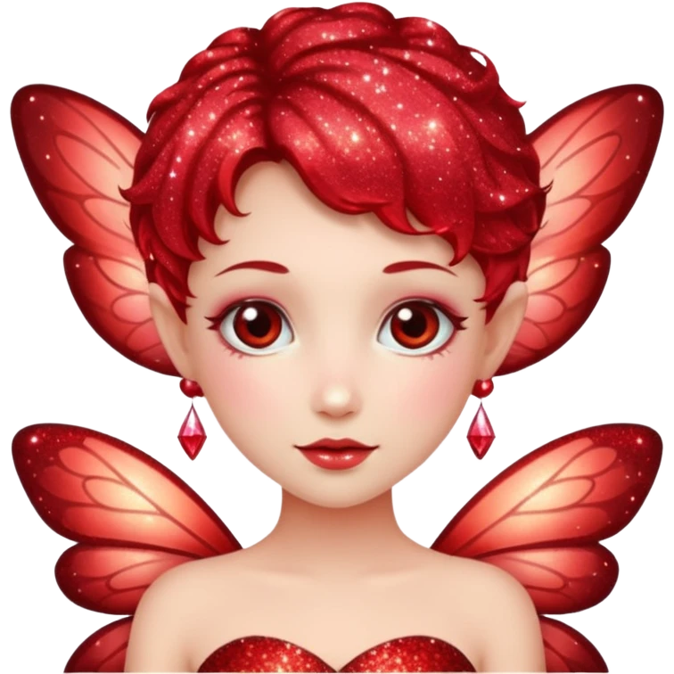 red glitter fairy emoji