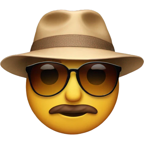 A face with sunglasses and hat without love emoji