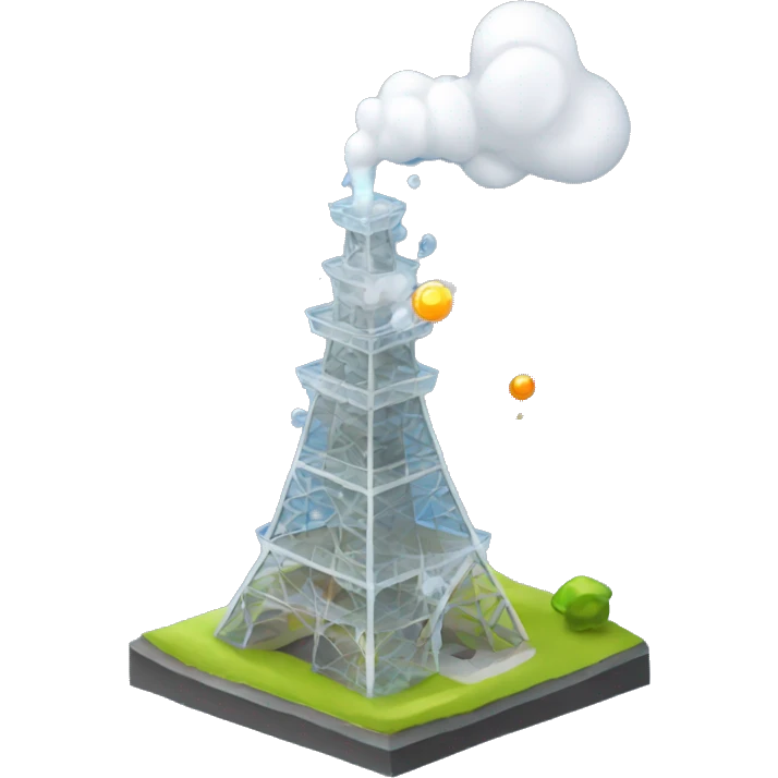 ijffeltower with glass blowing woman on top emoji