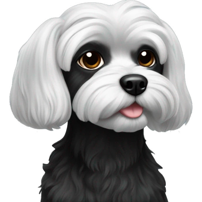 fully black Maltese dog realistic  emoji
