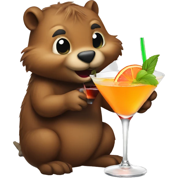 Beavers drinking cocktails  emoji