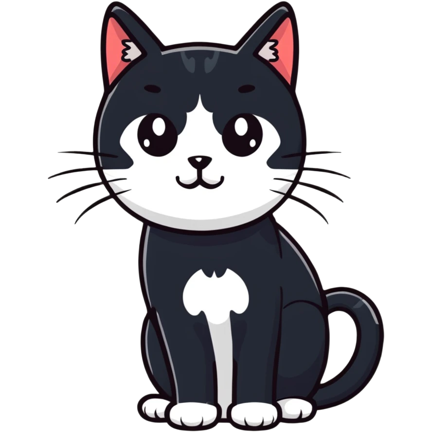Gotich black and withe cat  emoji