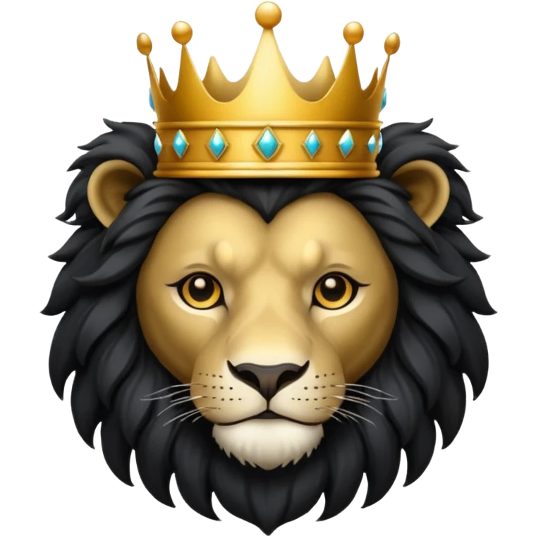 Black lion with a crown  emoji