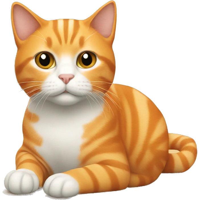 Orange cat with small white strips  emoji