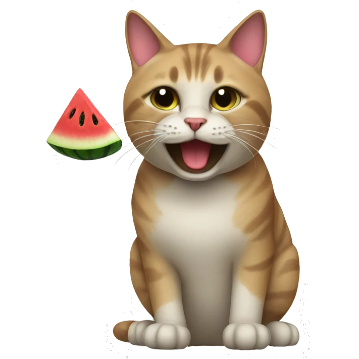 Cat with watermelon emoji