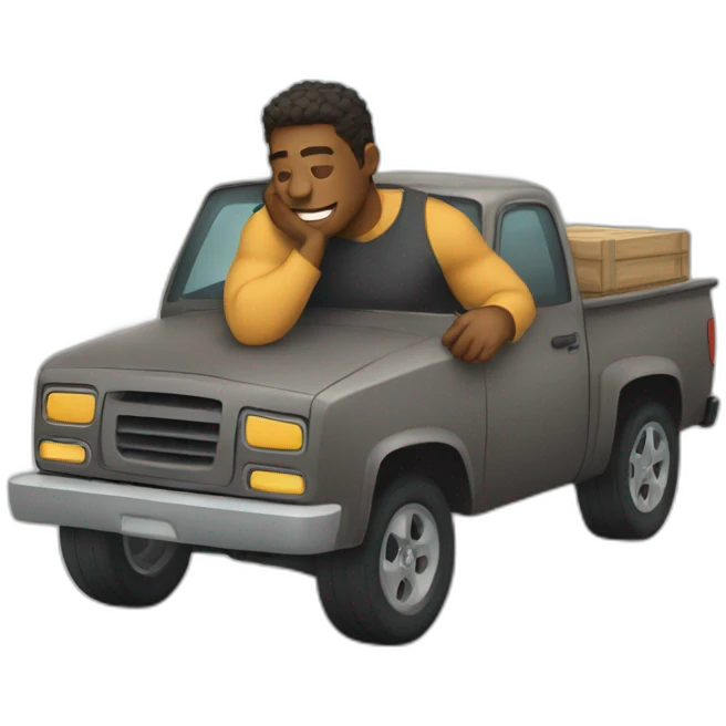 man take rest in a truck emoji