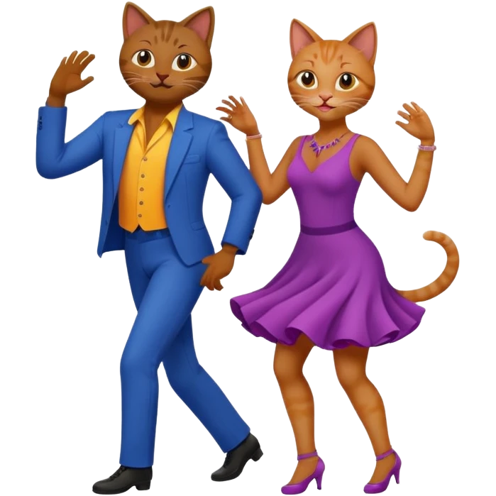 Cats couple salsa dancing  emoji