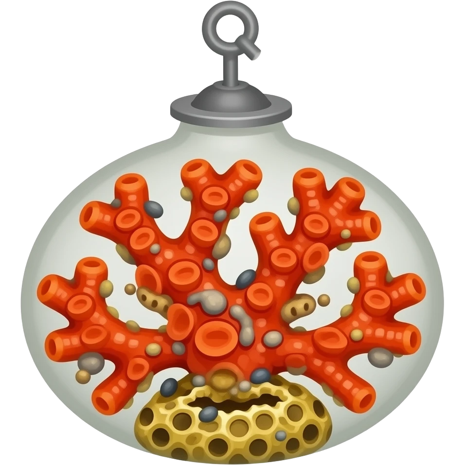 Hanging fluorescent toxic tropical coral emoji