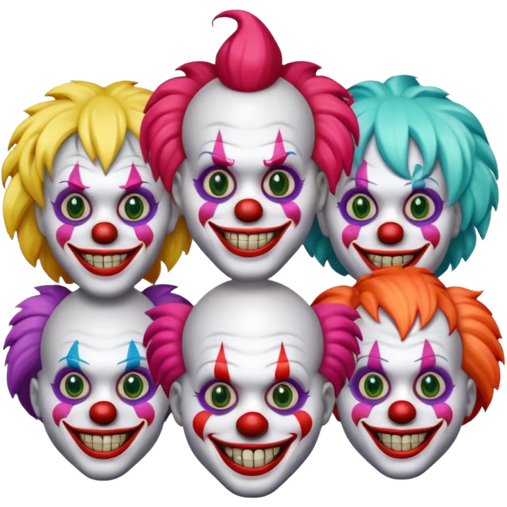 group of scary clowns emoji