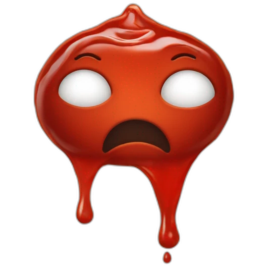 red sauce coming from one eye emoji