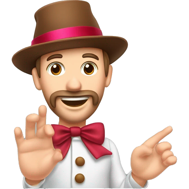 Ein Lebkuchen Mann, süss rosa, schleife am Kopf, braun weihnachtszuvjatange in der Hand  emoji