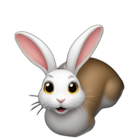 rabbit lurking out of a whole in the ground emoji