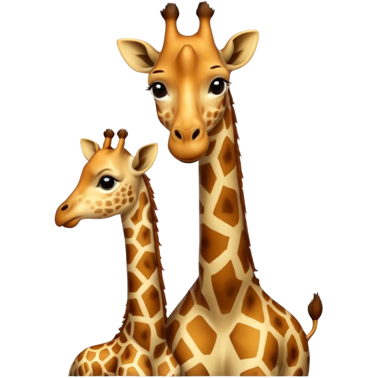 High resolution giraffe with its baby emoji
