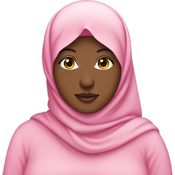 Black chubby Hijabi in pink abaya emoji