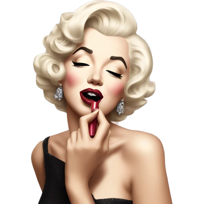 Marilyn Monroe putting on lipstick  emoji